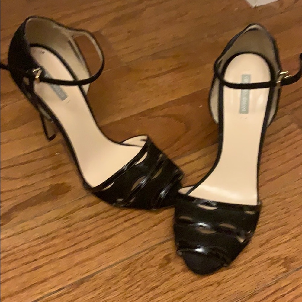 Black suede pumps